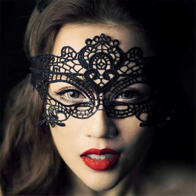 

Hot New Halloween Black Headbands For Women Lace Sexy Elastic Hairband Eye Mask Girls Hair Accessories Haar Accessoires