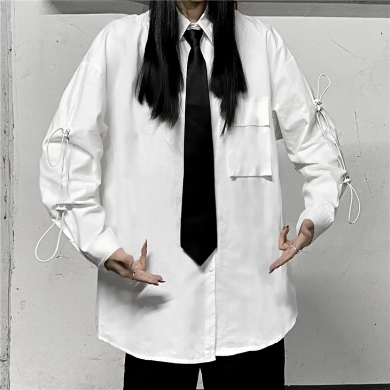 Harajuku Long Sleeve Drawstring Women's Shirt Casual Oversize Shirt with Tie Hip Hop Women's Blouse Loose Streetwear Shirt
Harajuku Long Sleeve Drawstring Women's Shirt Casual Oversize Shirt with Tie Hip Hop Women's Blouse Loose Streetwear Shirt