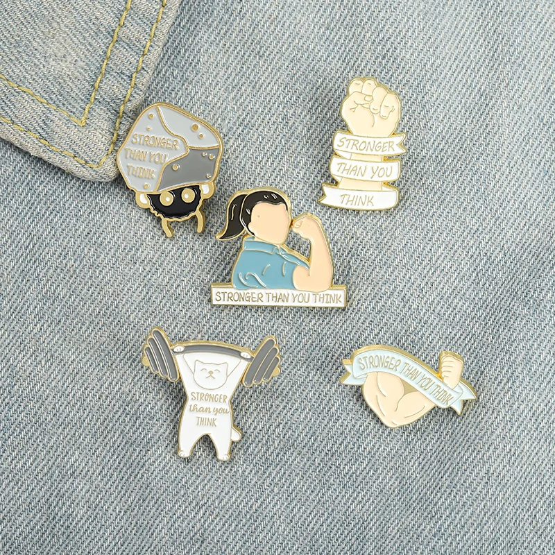 Stronger Than You Think Enamel Pin Weightlifting Muscle Fist Brooches for Men Lapel Pin Badge Bag Cartoon Jewelry Gift Wholesale
Stronger Than You Think Enamel Pin Weightlifting Muscle Fist Brooches for Men Lapel Pin Badge Bag Cartoon Jewelry Gift Wholesale