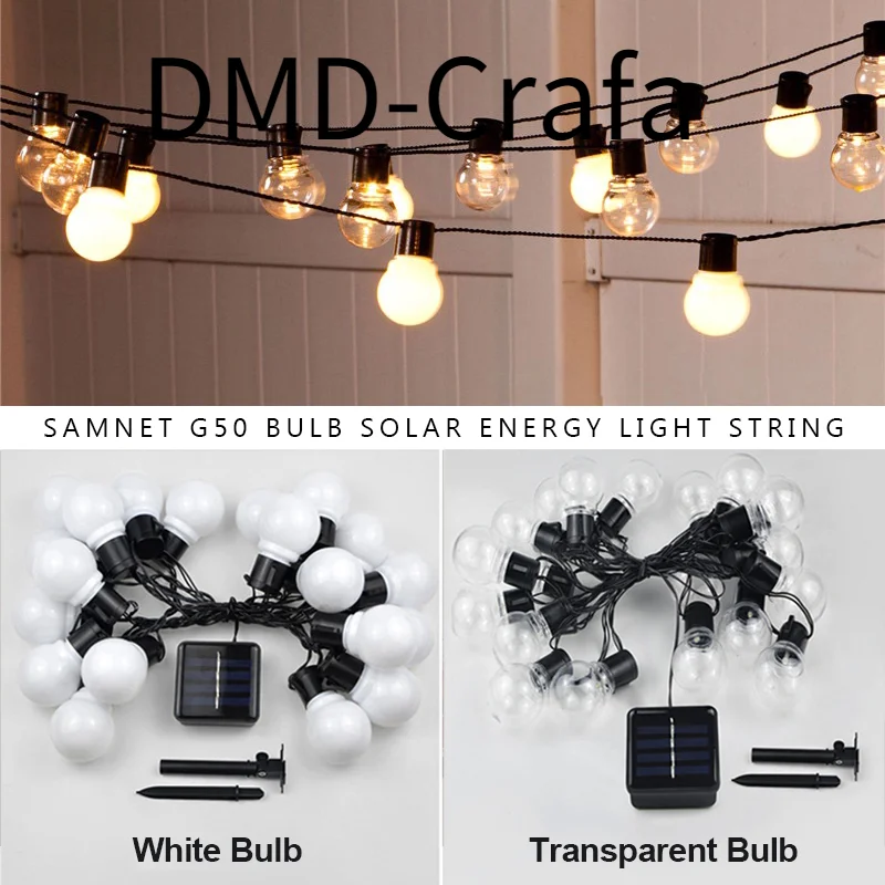 Outdoor Garland Street LED G50 Bulb Solar Energy String Light As Christmas Decoration Lamp For Home Indoor Holiday Lighting
Outdoor Garland Street LED G50 Bulb Solar Energy String Light As Christmas Decoration Lamp For Home Indoor Holiday Lighting