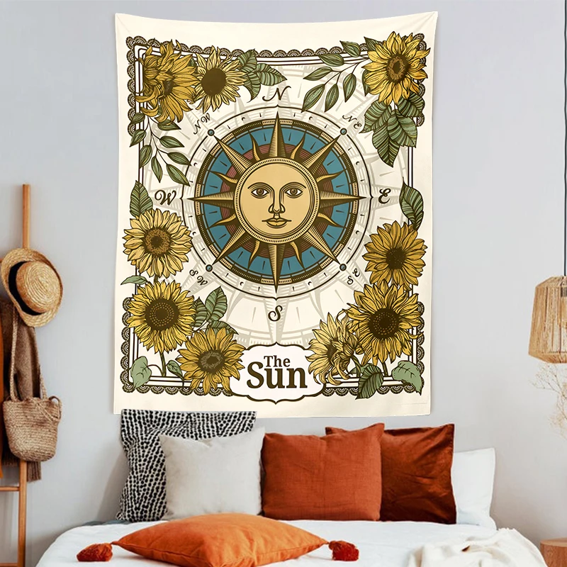 Tarot Sun Tapestry Wall Hanging psychedelic scene home decoration art tapestry hippie bohemian divination Witchy Room Decor
Tarot Sun Tapestry Wall Hanging psychedelic scene home decoration art tapestry hippie bohemian divination Witchy Room Decor