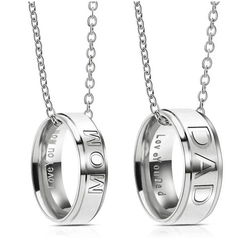 Stainless Steel Love You Mom Dad Ring Necklace Personality Pendant Necklace For Women Necklace Men Fashion Parents Jewelry Gift
Stainless Steel Love You Mom Dad Ring Necklace Personality Pendant Necklace For Women Necklace Men Fashion Parents Jewelry Gift