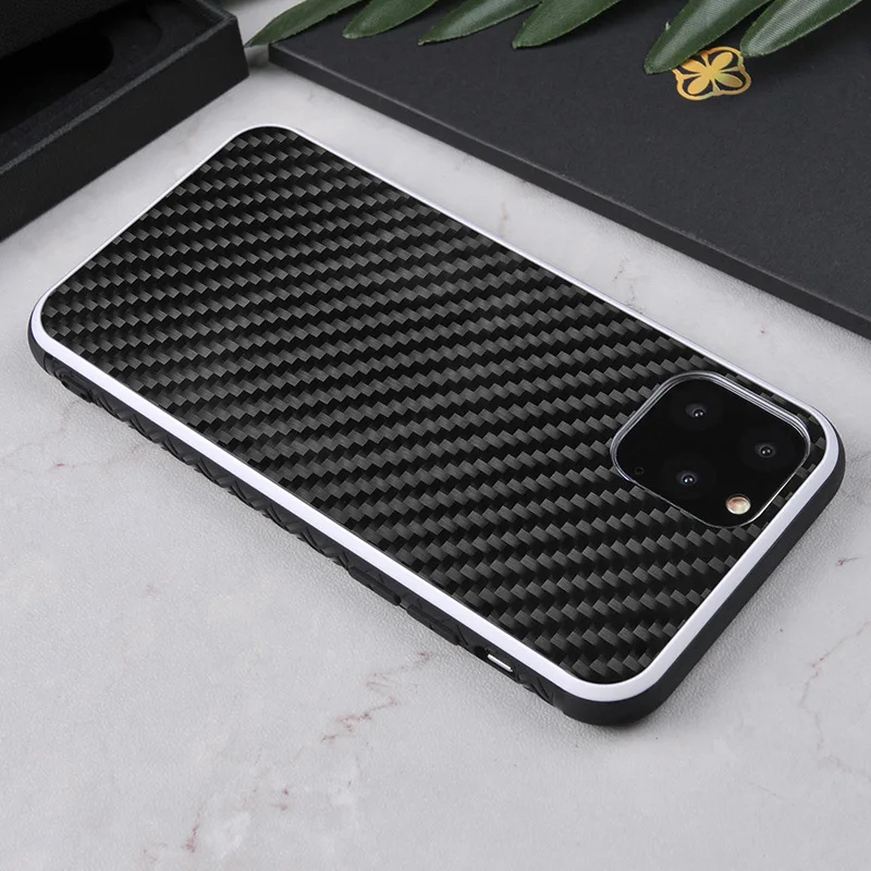 Чехол для телефона из углеродного волокна iphone 11 Pro max кевларовый защитный чехол