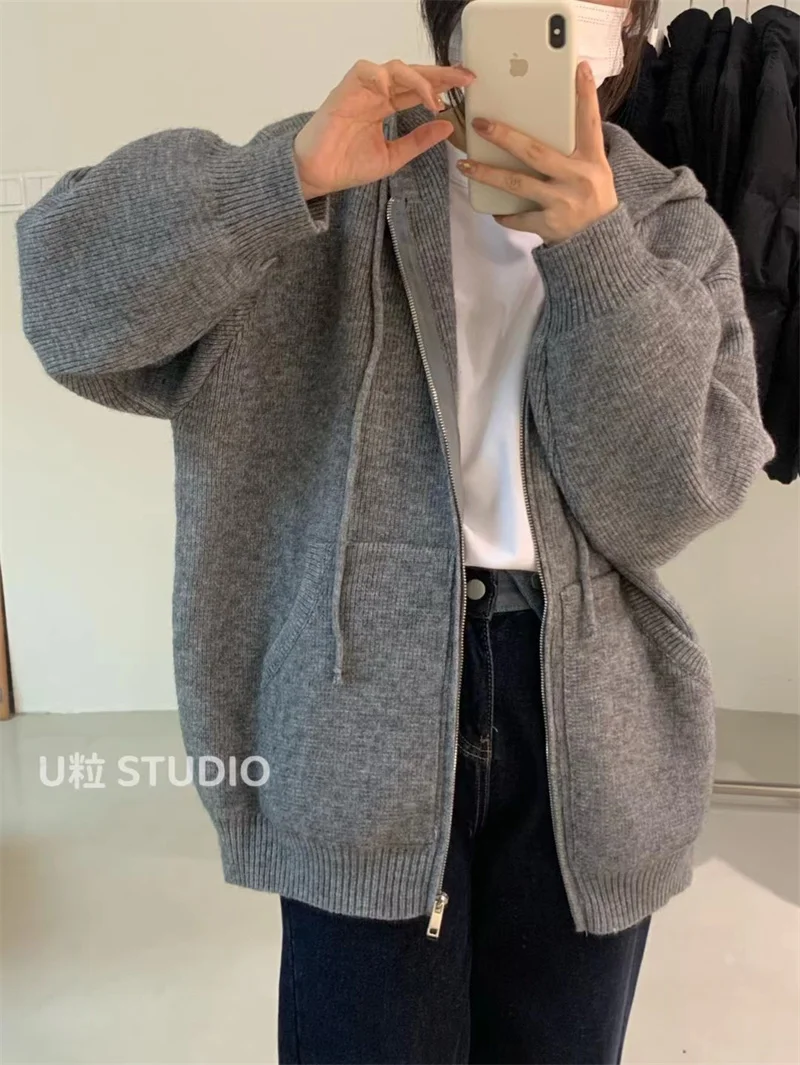 U-grain Cardigan Sweater Women's 2021 New Thickened Bf Style Loose Winter Thick Zipper Top Autumn Winter Fashion Coat
U-grain Cardigan Sweater Women's 2021 New Thickened Bf Style Loose Winter Thick Zipper Top Autumn Winter Fashion Coat