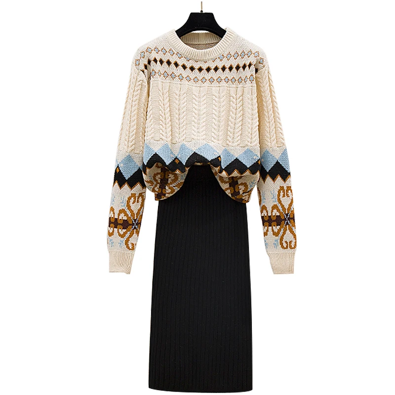 Autumn Winter Women Loose Pullovers Sweater Leisure Knitting Black Skirt Suit Casual Knitwear Clothes Top Suit Good Quality SALE
Autumn Winter Women Loose Pullovers Sweater Leisure Knitting Black Skirt Suit Casual Knitwear Clothes Top Suit Good Quality SALE