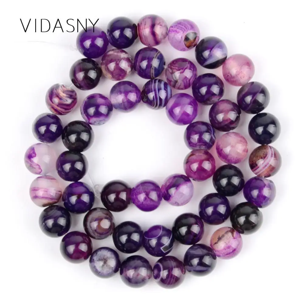 Purple Stripe Agates Natural Round Stone Beads For Jewelry Making 4/6/8/10/12mm Spacer Beads Diy Bracelet Necklace 15inch
Purple Stripe Agates Natural Round Stone Beads For Jewelry Making 4/6/8/10/12mm Spacer Beads Diy Bracelet Necklace 15inch