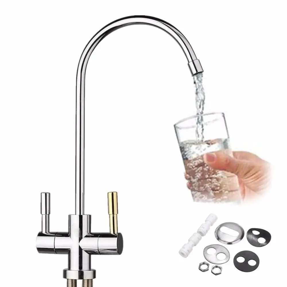 1/4'' Double Holes Chrome RO Reverse Osmosis Kitchen Sink Drinking Water Filter Neck Faucet
1/4'' Double Holes Chrome RO Reverse Osmosis Kitchen Sink Drinking Water Filter Neck Faucet
