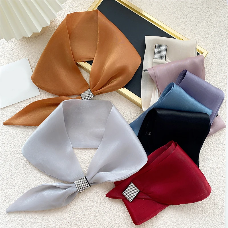 Luxury Office Small Hair Neck Hijab Foulard Scarves Solid Color Scarves For Women Shiny Small Ear Socket Cross Small Silk Scarf
Luxury Office Small Hair Neck Hijab Foulard Scarves Solid Color Scarves For Women Shiny Small Ear Socket Cross Small Silk Scarf