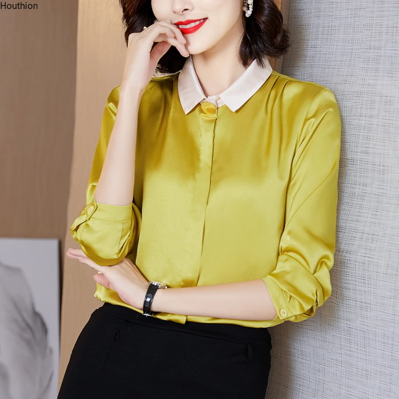 Summer New Women's Blouses Polo Shirt Long Sleeve Top Solid Embroidered Blouse Satin Casual Fashion Loose Lady Blusas
Summer New Women's Blouses Polo Shirt Long Sleeve Top Solid Embroidered Blouse Satin Casual Fashion Loose Lady Blusas