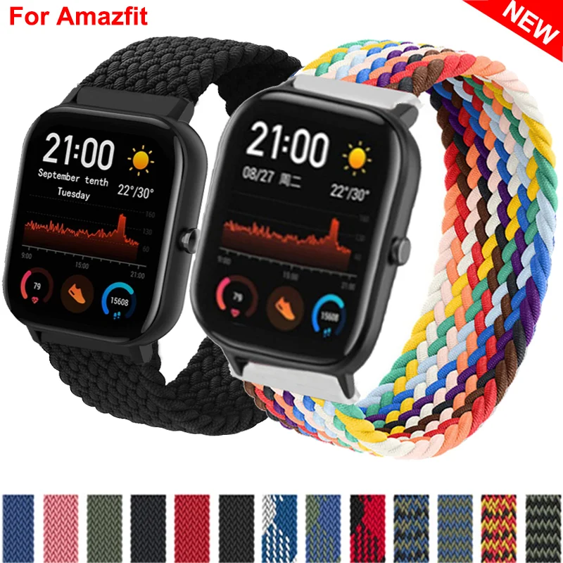 20mm 22mm Braided solo loop For Amazfit GTS/2/2e/GTS2 Mini/GTR 42mm/47mm/GTR2/2e/stratos 2/3 Bracelet Watch Amazfit bip strap 
20mm 22mm Braided solo loop For Amazfit GTS/2/2e/GTS2 Mini/GTR 42mm/47mm/GTR2/2e/stratos 2/3 Bracelet Watch Amazfit bip strap