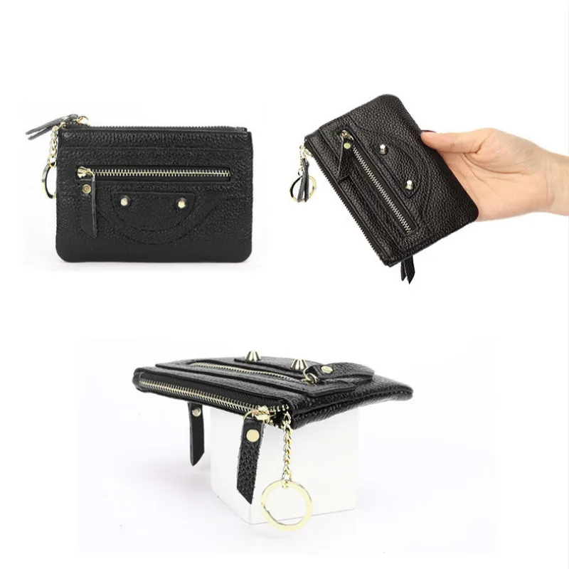 New Mini Ladies Coin Purse Leather Zipper Storage Bag Creative Key Ring Top Layer Cowhide Coin Bag Purses 
New Mini Ladies Coin Purse Leather Zipper Storage Bag Creative Key Ring Top Layer Cowhide Coin Bag Purses
