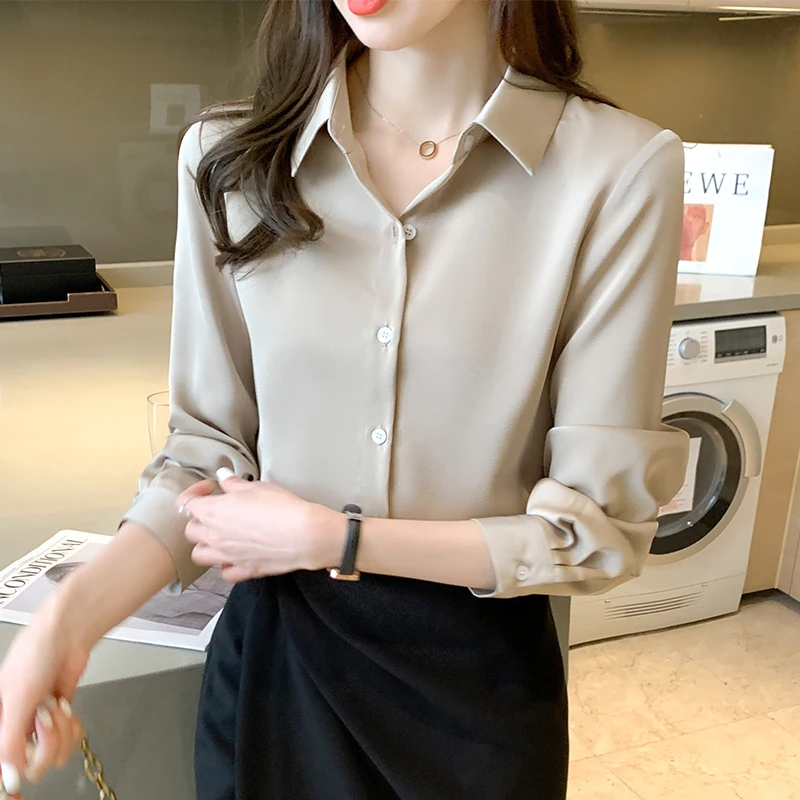 Elegant OL Formal Satin Shirt Women Fashion All-match Long Sleeve Shirt Office Ladies Plus Size Buttons Tops Shirt S-2XL
Elegant OL Formal Satin Shirt Women Fashion All-match Long Sleeve Shirt Office Ladies Plus Size Buttons Tops Shirt S-2XL