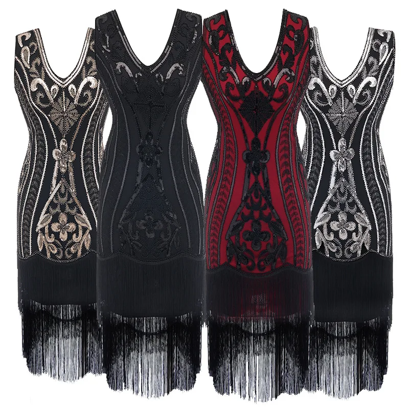 2023 New 3XL 1920s Party Women's Fashion Retro Sequin Tassel Evening Beaded Dress High-end Wedding Banquet Dress Dance Dress
2023 New 3XL 1920s Party Women's Fashion Retro Sequin Tassel Evening Beaded Dress High-end Wedding Banquet Dress Dance Dress