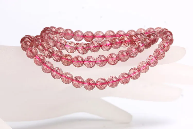 High quality Natural Strawberry Crystal Beads Three Circles Long Chain/Bracelet
High quality Natural Strawberry Crystal Beads Three Circles Long Chain/Bracelet