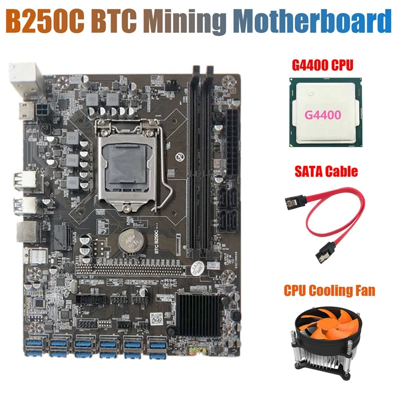 Материнская плата для майнинга B250C с охлаждающим вентилятором + G4400 CPU + SATA кабель 12 PCIE к USB3.0 слот GPU LGA1151 поддержка DDR4 DIMM RAM
Материнская плата для майнинга B250C с охлаждающим вентилятором + G4400 CPU + SATA кабель 12 PCIE к USB3.0 слот GPU LGA1151 поддержка DDR4 DIMM RAM