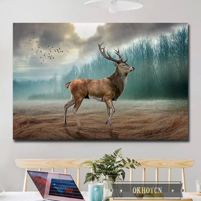 Deer In The Woods Canvas Painting Dreamy Animal Forest Landscape Pictures Wall Art Print Poster Bedroom Living Room Decoration
Deer In The Woods Canvas Painting Dreamy Animal Forest Landscape Pictures Wall Art Print Poster Bedroom Living Room Decoration
