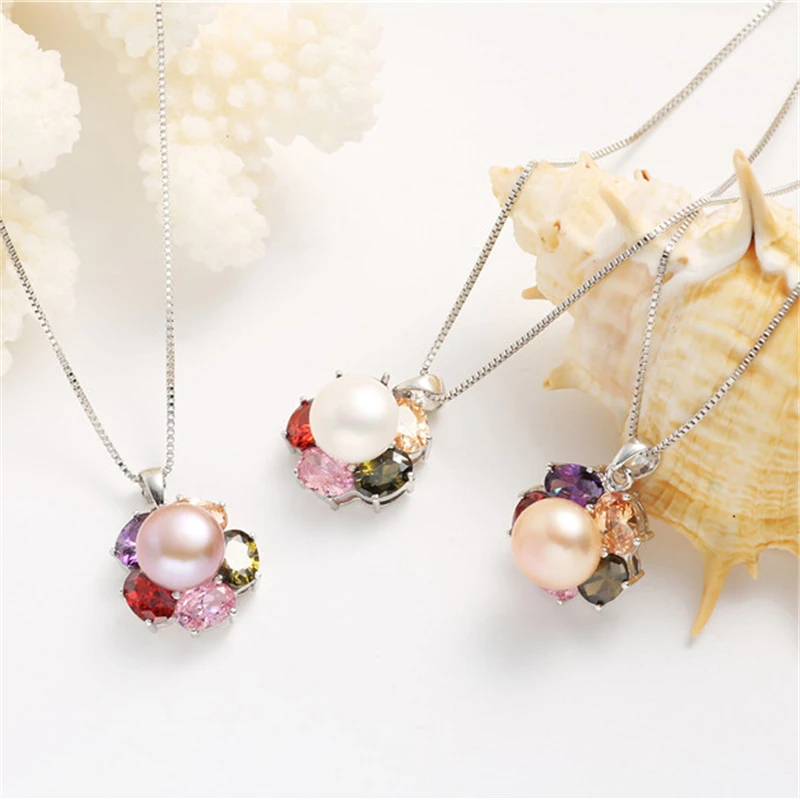 Dainashi 925 Sterling Silver Colorful Zircon Trendy Pendant 100% Genuine Natural Freshwater Pearl Elegant Pendant Necklace
Dainashi 925 Sterling Silver Colorful Zircon Trendy Pendant 100% Genuine Natural Freshwater Pearl Elegant Pendant Necklace