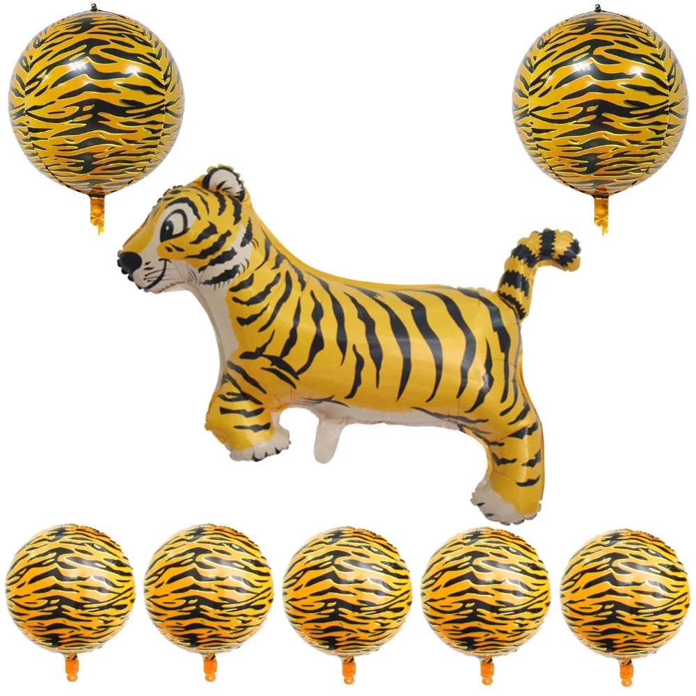 

8 шт. Набор воздушных шаров с тигром для китайского Нового года, Весенний фестиваль, джунгли, сафари, детский душ, украшения для вечеринок