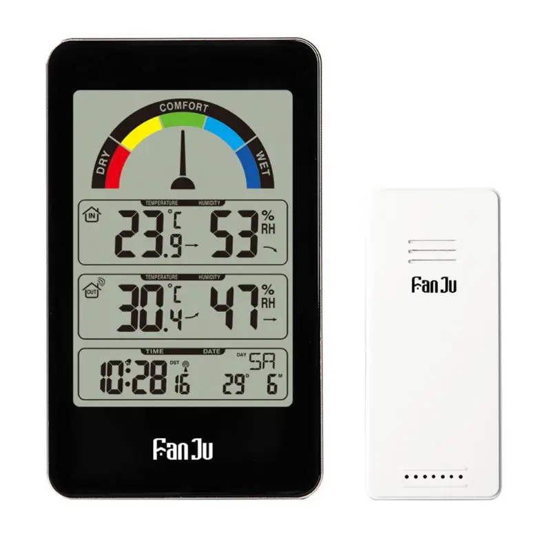 Digital Thermometer Hygrometer Weather Station Wall Clock Wireless Sensor Alarm Comfort Pointer Display Table Watch
Digital Thermometer Hygrometer Weather Station Wall Clock Wireless Sensor Alarm Comfort Pointer Display Table Watch