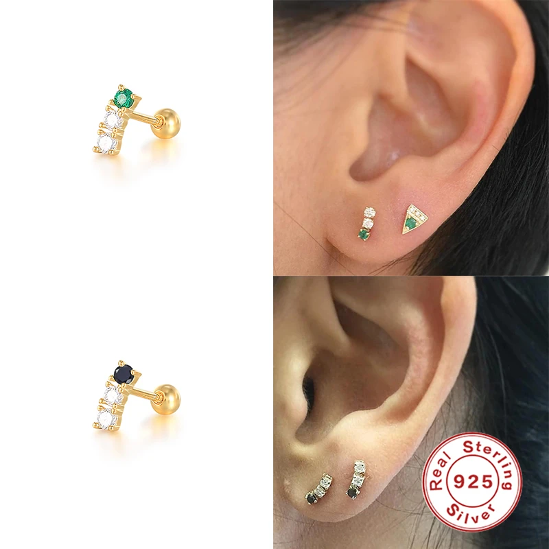 AIDE S925 Sterling Silver Green Zircon Spiral Stud Earrings Women Mini French Bread Half Moon Piercing Earrings Pendientes Plata
AIDE S925 Sterling Silver Green Zircon Spiral Stud Earrings Women Mini French Bread Half Moon Piercing Earrings Pendientes Plata