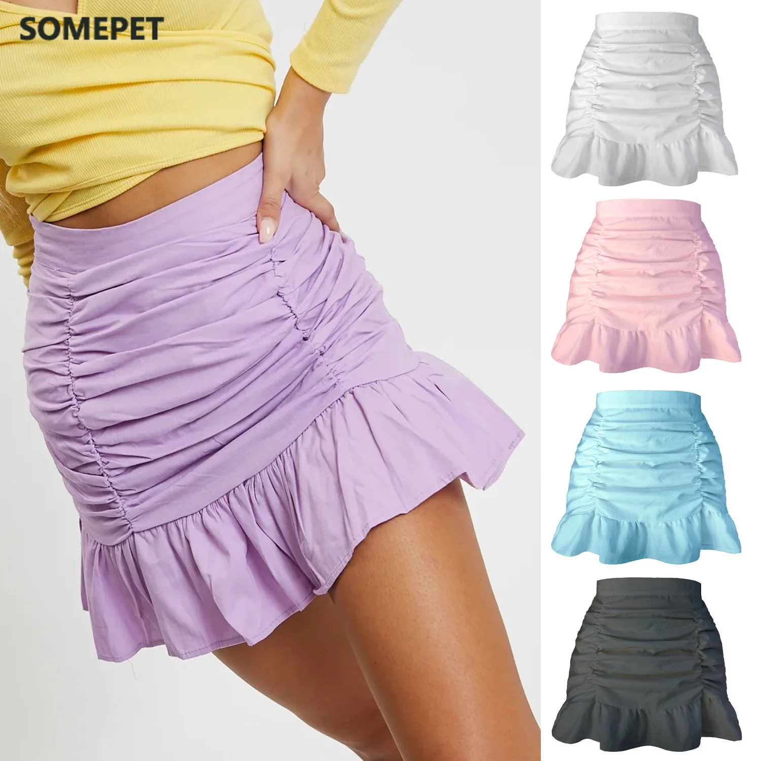 Summer Woman Kawaii Mini Skirts Small Floral Ruffle Fashion Half-Length Skirt High Waist Patchwork Pleated Fishtail Skirt
Summer Woman Kawaii Mini Skirts Small Floral Ruffle Fashion Half-Length Skirt High Waist Patchwork Pleated Fishtail Skirt