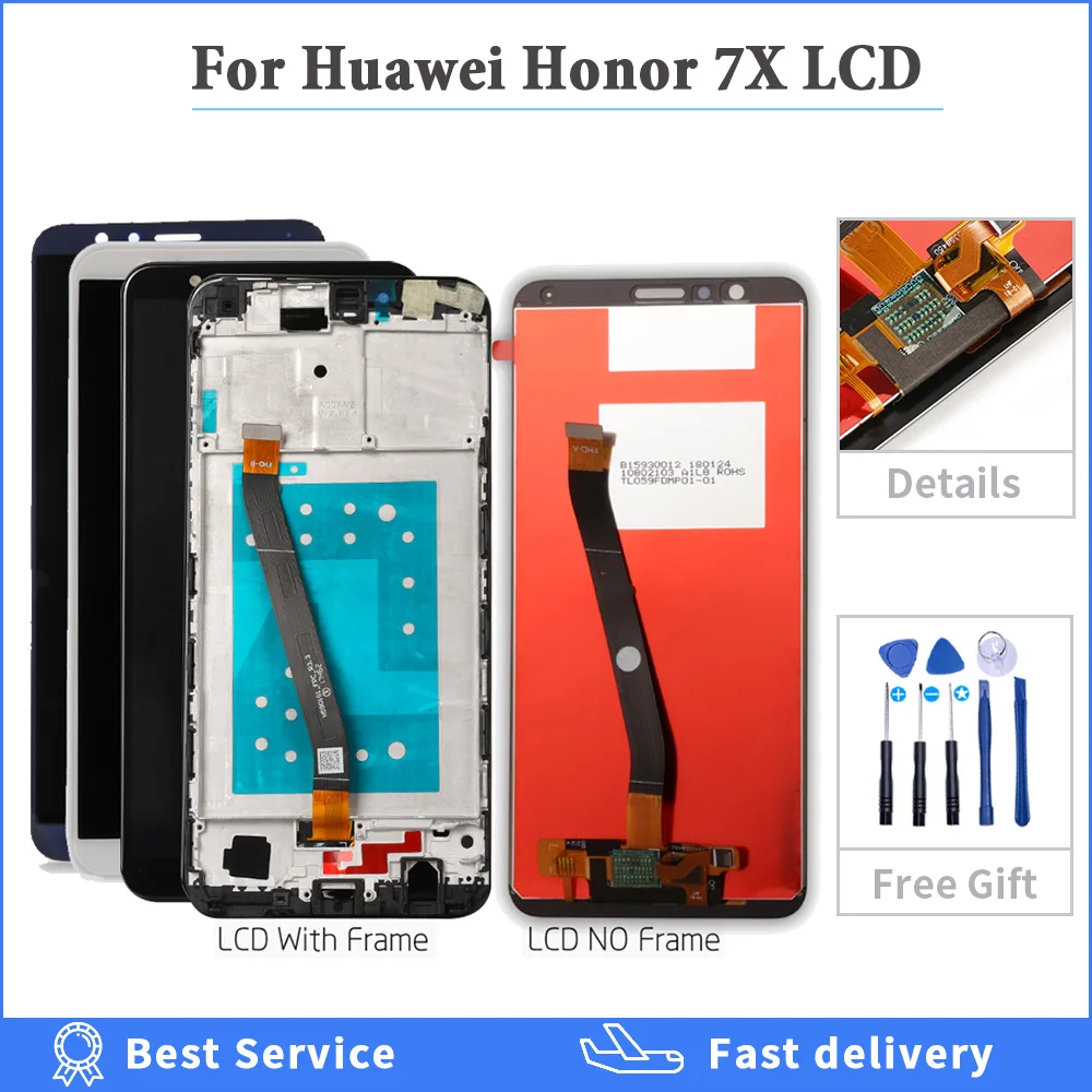 ЖК дисплей для Huawei Honor 7X сенсорный экран с дигитайзером в сборе сменный Honor7X BND AL10