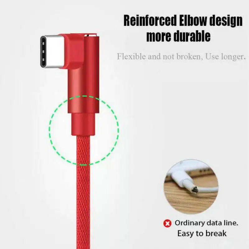 Кабель USB Type-C 90 градусов Micro 8 Pin 1 м 2 4 А в оплетке | Мобильные телефоны и аксессуары