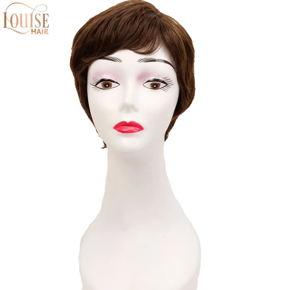 

Louise Hair Synthetic Pixie Cut Brown Wig Classical Short Curly Natural Blond Brown Wigs Capless Women Wig Short Pixie Cut Grey