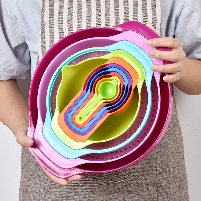 PP 10pcs Colorful Kitchenware Baking Cooking Tools Measuring Spoon Cup Salad Dishwashing Bowl Multifunction Kitchen Accessories
PP 10pcs Colorful Kitchenware Baking Cooking Tools Measuring Spoon Cup Salad Dishwashing Bowl Multifunction Kitchen Accessories