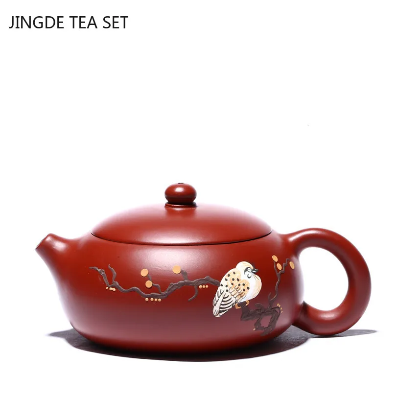 Yixing Purple Clay Hand Painted Teapots Raw Ore Dahongpao Filter Tea Pot Home Bian Xishi Kettle Tea Ceremony Supplies 140ml
Yixing Purple Clay Hand Painted Teapots Raw Ore Dahongpao Filter Tea Pot Home Bian Xishi Kettle Tea Ceremony Supplies 140ml