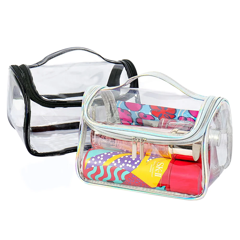 Waterproof Clear Makeup Bag Portable Zipper Transparent Travel Storage Pouch Cosmetic Toiletry Bag With Handle #W0
Waterproof Clear Makeup Bag Portable Zipper Transparent Travel Storage Pouch Cosmetic Toiletry Bag With Handle #W0