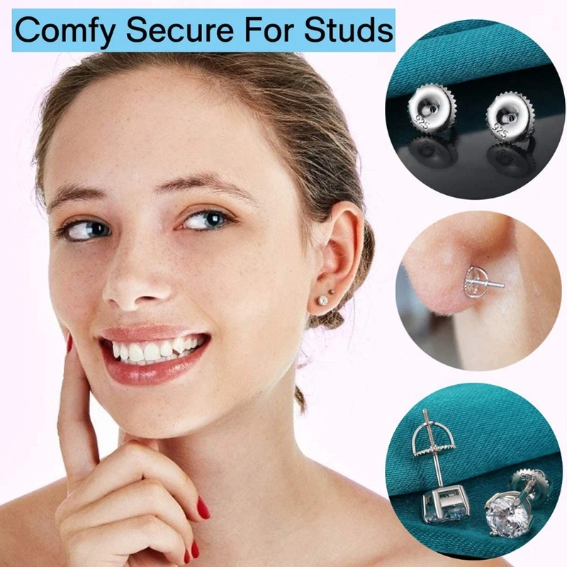 5 Pairs Sterling Silver Screw on Earring Backs Replacements Hypoallergenic Secure Locking ScrewBacks for Threaded Post
5 Pairs Sterling Silver Screw on Earring Backs Replacements Hypoallergenic Secure Locking ScrewBacks for Threaded Post