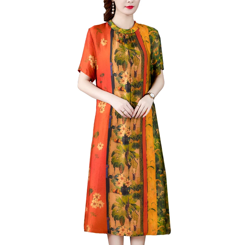 2021 Vintage Casual Floral Mulberry Silk Midi Dress Summer Korean 4XL Plus Size Print Dress Elegant Women Bodycon Party Vestidos
2021 Vintage Casual Floral Mulberry Silk Midi Dress Summer Korean 4XL Plus Size Print Dress Elegant Women Bodycon Party Vestidos