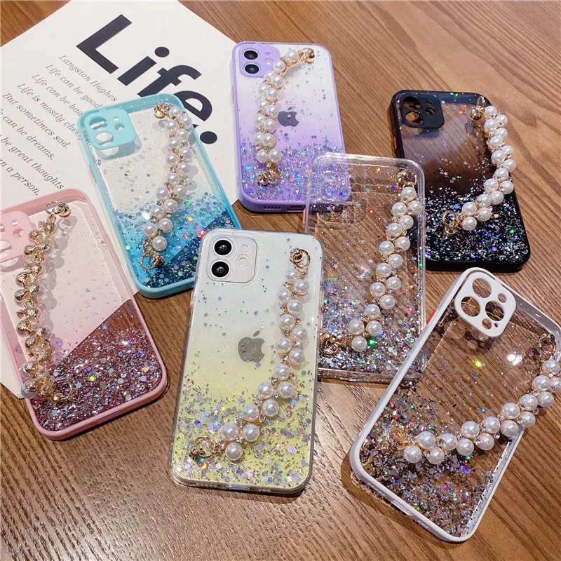 For Samsung Galaxy A12 A20 A71 S20 FE Note 20 Ultra Fashion Pearl Bracelet Transparent Glitter Shell Protective Cover Phone Case
For Samsung Galaxy A12 A20 A71 S20 FE Note 20 Ultra Fashion Pearl Bracelet Transparent Glitter Shell Protective Cover Phone Case