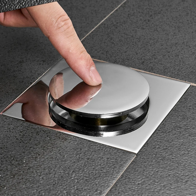 10 * 10cm Pop Up Foot Floor Drain Brass Chrome Anti-odor Bath Drains Push Down Deodorization Square Matte Shower Room Cover Plug
10 * 10cm Pop Up Foot Floor Drain Brass Chrome Anti-odor Bath Drains Push Down Deodorization Square Matte Shower Room Cover Plug