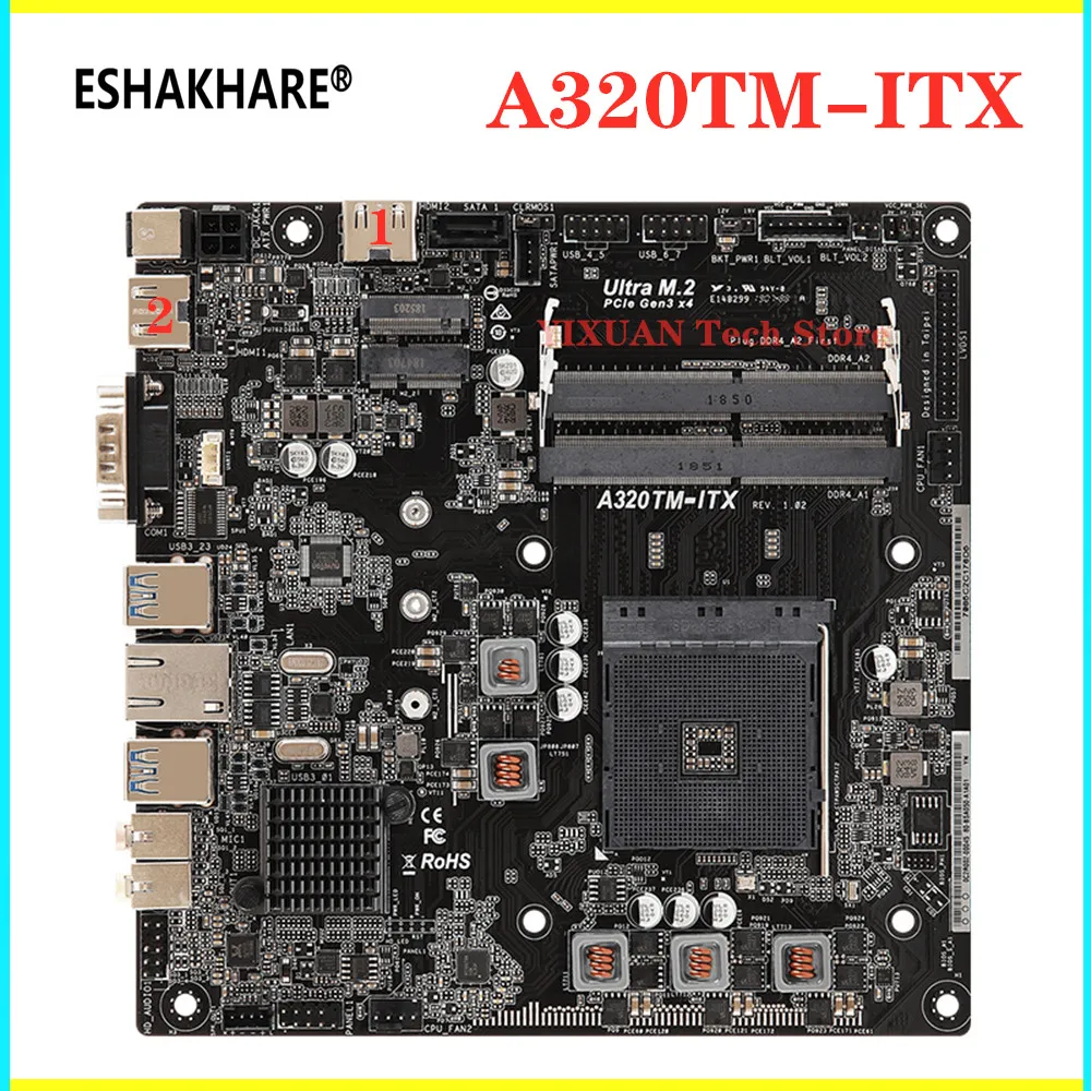 Новый AM4 MINI ITX HTPC A320 материнская плата для ASRock A320TM системная USB3.1 M.2 DDR4 HIME 100%
