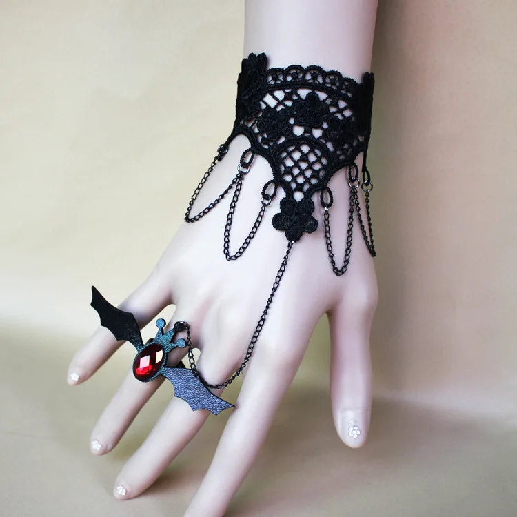 Rhinestone Bat Lace Bracelet Bangle Ring Wrist Finger Gloves Connected For Wedding Punk Death Rock Victoria Nu Goth Stage
Rhinestone Bat Lace Bracelet Bangle Ring Wrist Finger Gloves Connected For Wedding Punk Death Rock Victoria Nu Goth Stage