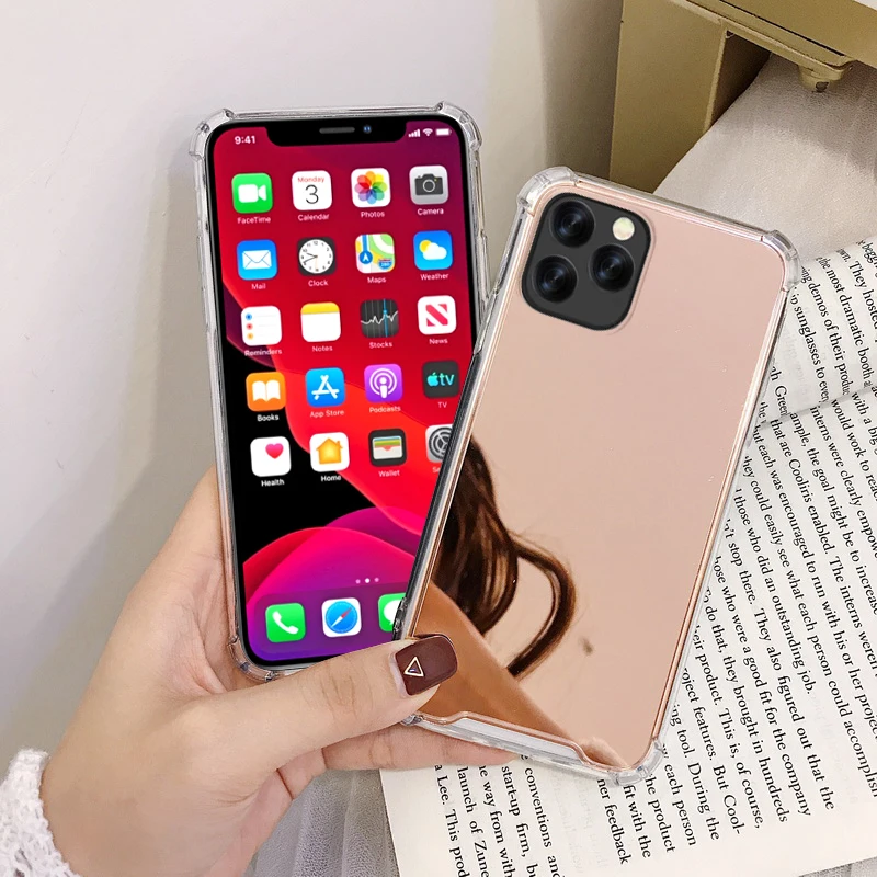 Shock-Proof Phone Case For iPhone 11 Pro XS MAX XR 6 S 7 8 Plus X SE 2 2020 Cosmetic mirror Girly Glass TPU PC Cover | Мобильные
