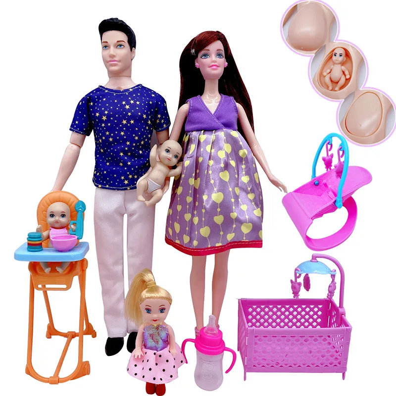5-person family combination 11.5-inch dad + pregnant mom Barbies baby crib/dining chair/rocking chair best gift for children toy
5-person family combination 11.5-inch dad + pregnant mom Barbies baby crib/dining chair/rocking chair best gift for children toy