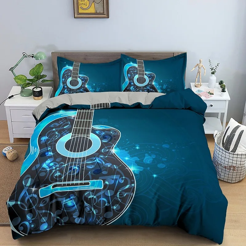 New 3D Guitar Music Note Pattern Bedding Sets Duvet Cover Bed Bedclothes Twin/Queen/King Size Bed Room For Kids Bedding 
New 3D Guitar Music Note Pattern Bedding Sets Duvet Cover Bed Bedclothes Twin/Queen/King Size Bed Room For Kids Bedding