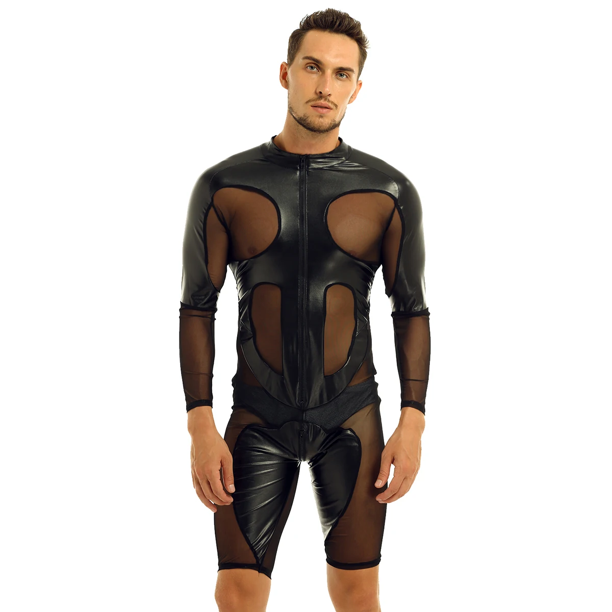 Men See Through Mesh Lingerie Gay Faux Leather Long Sleeve Wrestling Boxer Shorts Leotard Bodysuit Jumpsuit Costume Hot Clubwear
Men See Through Mesh Lingerie Gay Faux Leather Long Sleeve Wrestling Boxer Shorts Leotard Bodysuit Jumpsuit Costume Hot Clubwear