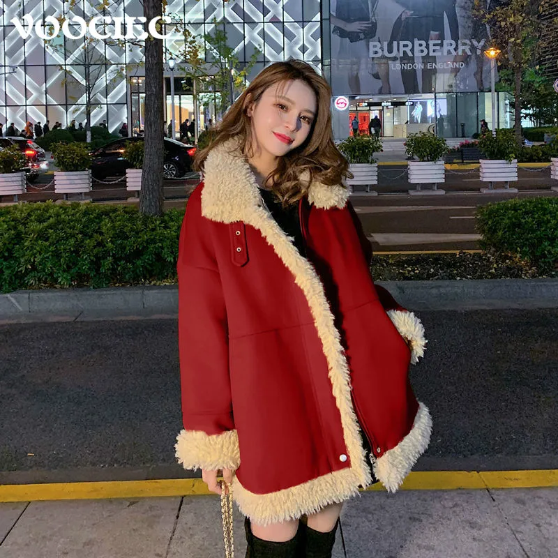 VOOCIEC Winter Women's Cotton Jacket Mid-Length Lambs Wool Fashionable Fur Collar Loose Coat Plus Velvet Goddess Style Cotton
VOOCIEC Winter Women's Cotton Jacket Mid-Length Lambs Wool Fashionable Fur Collar Loose Coat Plus Velvet Goddess Style Cotton