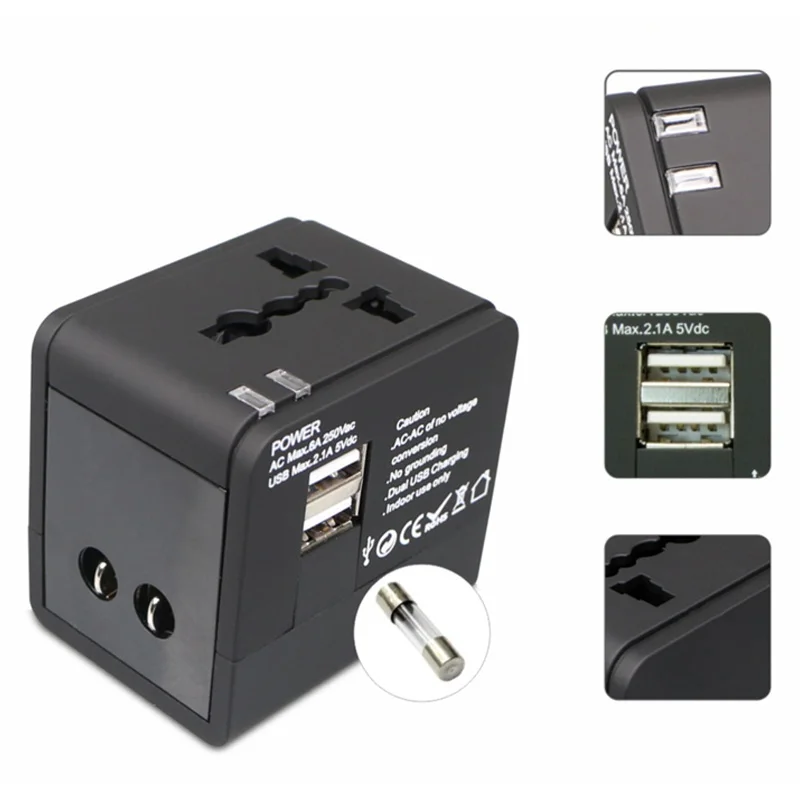 Белый, черный, Универсальный переходник с международной вилкой, 2 USB, адаптер для зарядного устройства переменного тока для путешествий с ви...
Белый, черный, Универсальный переходник с международной вилкой, 2 USB, адаптер для зарядного устройства переменного тока для путешествий с ви...