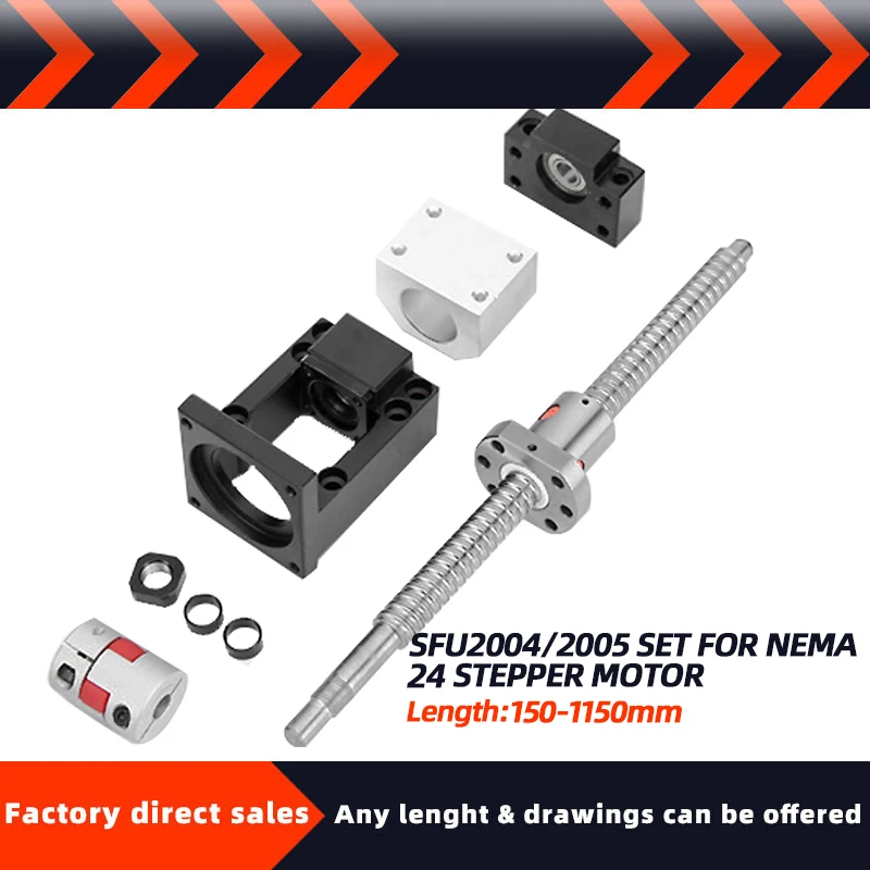 SFU2004/2005 L = 150-1150 мм + HM15-60 nema24 (чугун) BF15 Сливовая муфта XB30 * 40 DSG20H для деталей ЧПУ -
