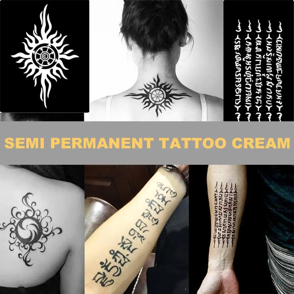 Temporary Tattoo Cream Tattoo Ointment Waterproof Drawing Kit Stencil Art Black Tattoo Fashion Natural Herbal Body Paint I3K3
Temporary Tattoo Cream Tattoo Ointment Waterproof Drawing Kit Stencil Art Black Tattoo Fashion Natural Herbal Body Paint I3K3