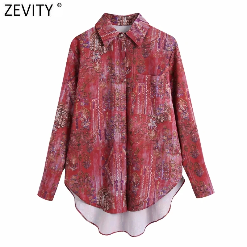 Zevity Women Vintage Pocket Patch Printing Casual Blouse Female Long Sleeve Hem Irregular Shirts Chic Chemise Blusas Tops LS9658
Zevity Women Vintage Pocket Patch Printing Casual Blouse Female Long Sleeve Hem Irregular Shirts Chic Chemise Blusas Tops LS9658