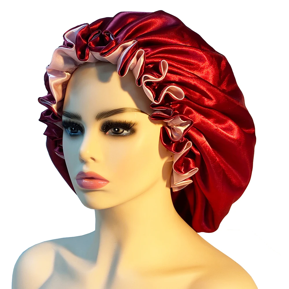 Women Satin Bonnet Fashion Double Layer Silky Big Bonnet for Lady Sleep Cap Head Wrap Hair Styling Accessories
Women Satin Bonnet Fashion Double Layer Silky Big Bonnet for Lady Sleep Cap Head Wrap Hair Styling Accessories