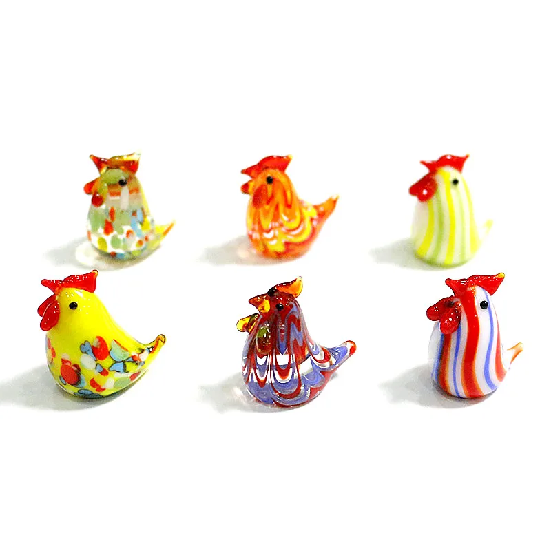 6pcs Custom Colorful Miniature Glass Chicken Ornament Poultry Animal Figurine Handmade Home Decor Multicolor Kids Christmas Gift
6pcs Custom Colorful Miniature Glass Chicken Ornament Poultry Animal Figurine Handmade Home Decor Multicolor Kids Christmas Gift