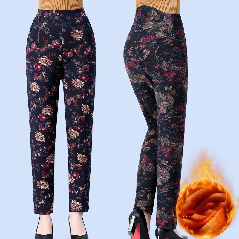 2021 Autumn Winter New Wear Middle Age Women Plus Thick Velvet Leggings Female High Elastic Pants Print Flower Trousers Z550
2021 Autumn Winter New Wear Middle Age Women Plus Thick Velvet Leggings Female High Elastic Pants Print Flower Trousers Z550