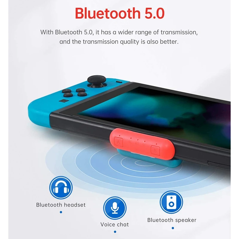 Bluetooth Adapter Transmitter Passthrough Receiver for Switch , Built-in Mic APTX, Low Latency, for Earbuds/Headphones
Bluetooth Adapter Transmitter Passthrough Receiver for Switch , Built-in Mic APTX, Low Latency, for Earbuds/Headphones